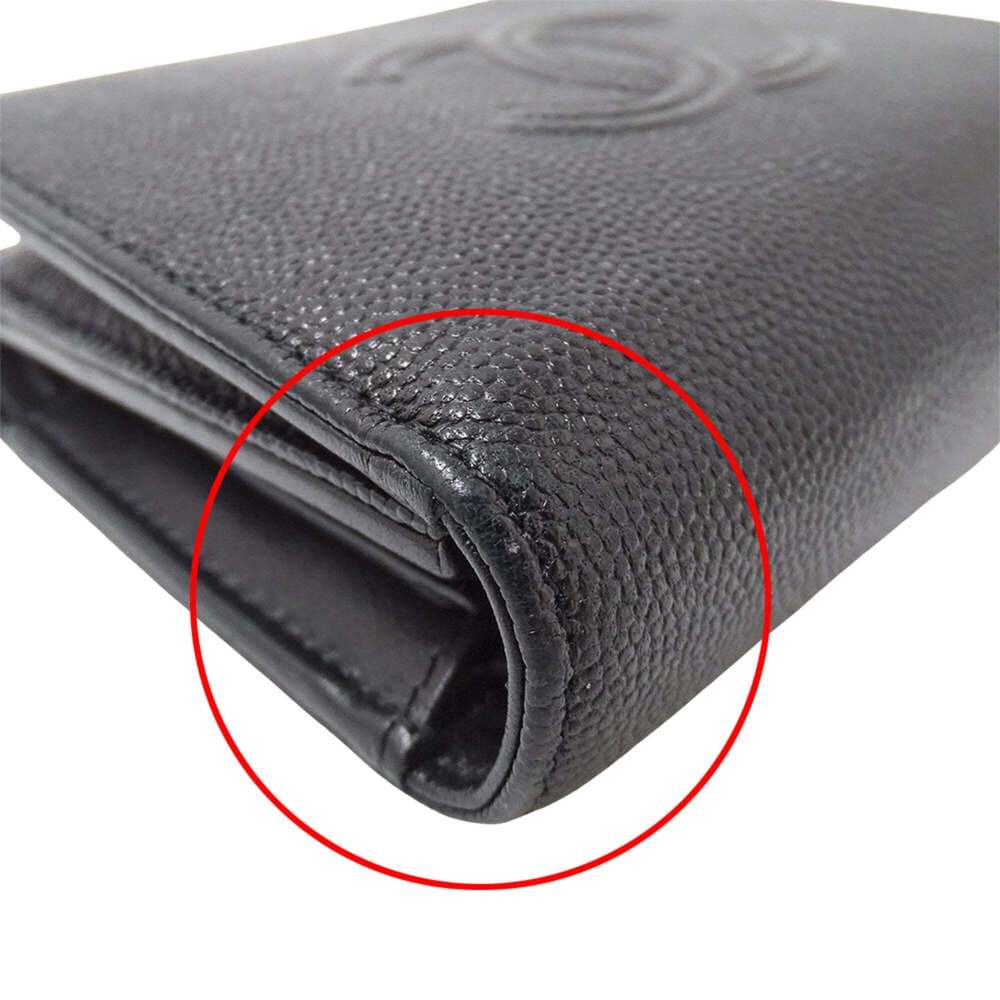CHANEL Black Caviar Leather Logo Wallet - Picture 12 of 13